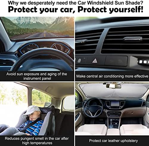 Moukeren 6 Pcs Car Windshield Sun Shade Set Front Rear Window - Image 6