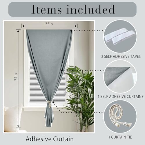 100% Blackout Self Adhesive Curtains Portable Curtain Simple and Easy to - Image 6