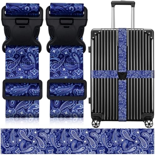 2 Pack Luggage Straps for Suitcases, Adjustable Travel Belt by ZHOMA