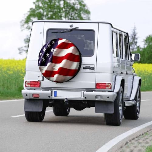 American Flag Waving in The Wind Spare Tire Cover - Image 5