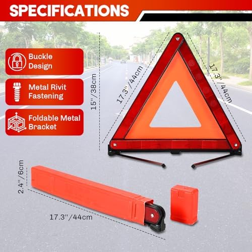 Emergency Warning Triangles 3 Pack Reflective Warning Triangle - Image 5