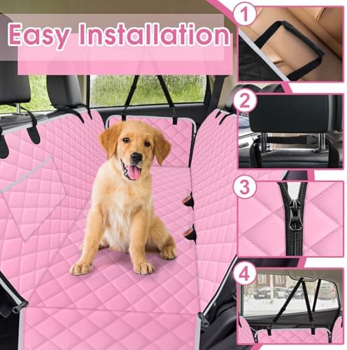 Waterproof Dog Car Seat Cover for Back Seat, Pet Hammock- L - Image 5