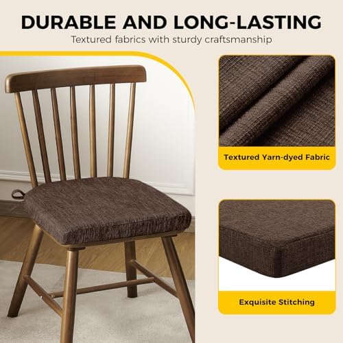 downluxe Indoor Chair Cushions for Dining Chairs, Soft and Comfortable Textured - Image 6