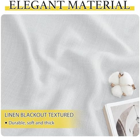 NICETOWN Faux Linen Valances, Short Cafe Curtains Kitchen Tiers, Room Darkening - Image 6