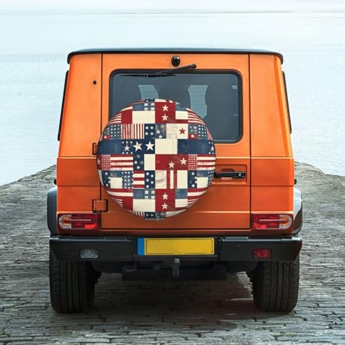 Flag Spare Tire Cover Waterproof Wheel Cover 17 Inch Universal Fit - Image 2