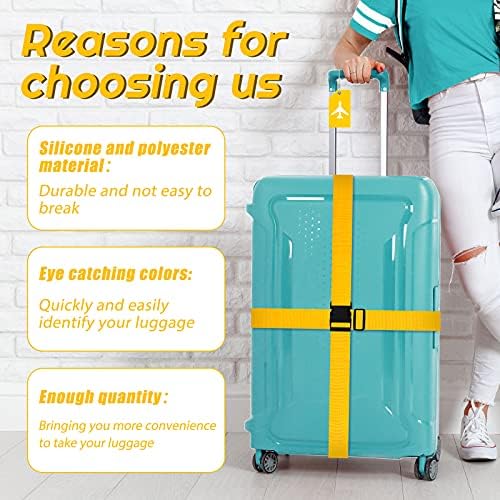 Weewooday 8 Pcs Luggage Straps Suitcase Tags Set - Image 4