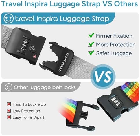 Travel Inspira Travel Belt for Luggage, TSA Approved Luggage Straps, 3-Dial - Image 6