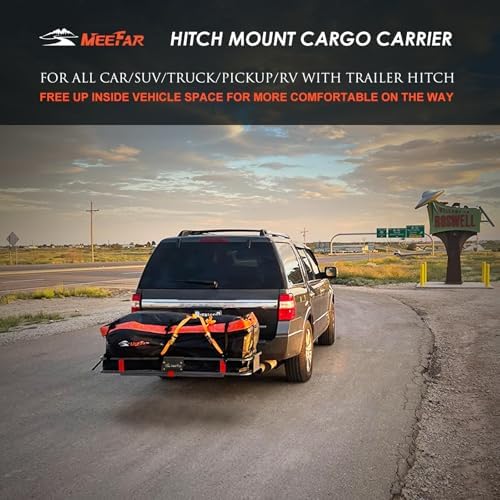 Hitch Mount Cargo Carrier Rack Basket 60"*25"*6"+Waterproof Bag 25 Cu.Ft. - Image 7
