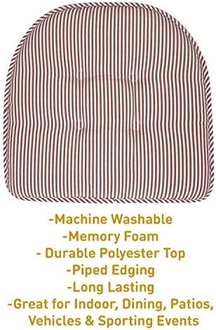Sweet Home Collection Chair Cushion Memory Foam Pads Tufted Slip Non Skid - Image 3