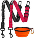 IBWell Dog Seat Belt, 3 Piece Set Retractable Dog Car Harness Adjustable Dog by IBWell