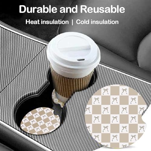 Ceramic Car Coasters – Absorbent Car Cup Holder Coaster Set - Image 4