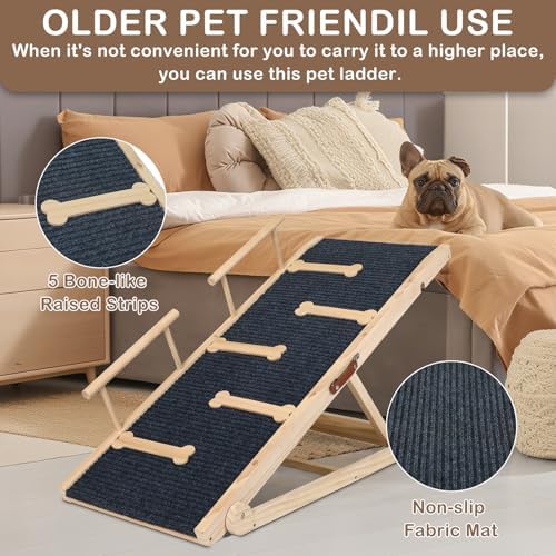Dog Ramp for Bed, Adjustable Small to Large Dog Ramp for Couch - Image 7