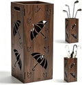 Vintage Umbrella Stand for Entryway, Wood Freestanding Umbrella Holder by Unknown