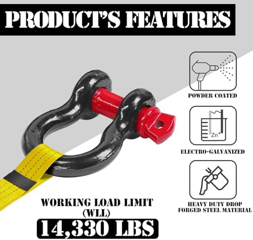7/8" D Ring Shackle with 1" Screw Pin, 6.5T Working Load Limit / 39T Minimum - Image 2