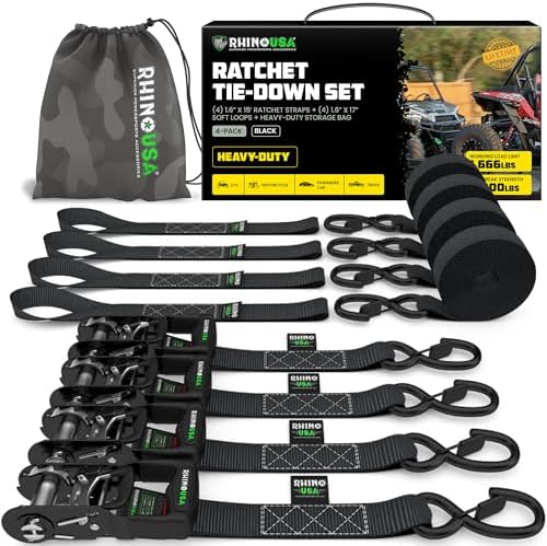Rhino USA Heavy Duty Ratchet Tie Downs by RhinoUSAInc