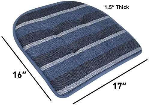 Sweet Home Collection Chair Cushion Memory Foam Pads Tufted Slip Non Skid - Image 4