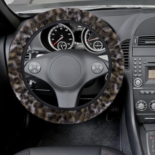 Accmor Fuzzy Steering Wheel Cover, Leopard Fluffy Car Wheel Cover - Image 3