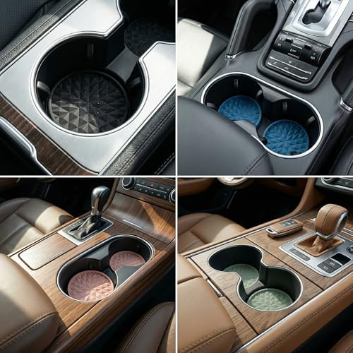 Silicone Car Coasters Set of 4, 2.75" Cup Holder Mats - Image 7