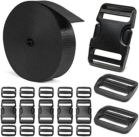 BEYOURD Heavy-Duty Buckles and Strap Set 1-1/2": 6 Yards of Thick Nylon Webbing by BEYOURD
