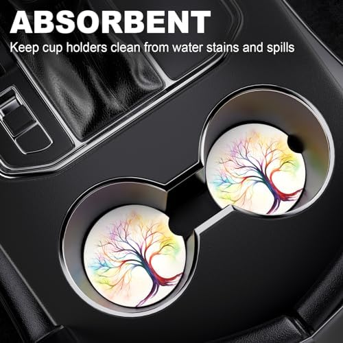 2 Pack Cup Holder Coaster, 2.63inch Anti Slip Insert Absorbent Ceramic Coaster - Image 6