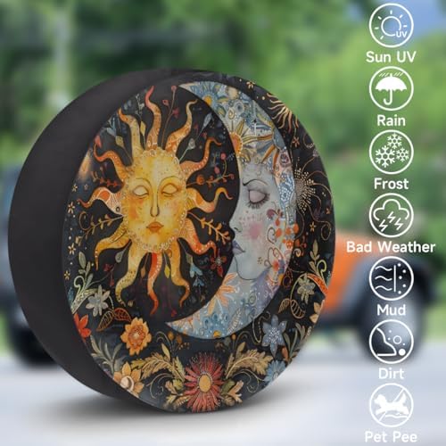 Sun Moon Spare Tire Cover 15in Spare Wheel Covers Tire Storage Cover - Image 3