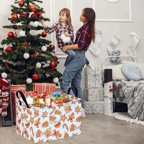 MAIZMZ Christmas Storage Basket, Kids Gifts Empty Baskets Gingerbread Santa - Image 2