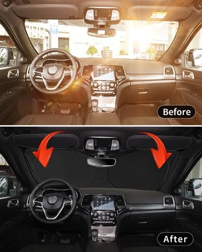Windshield Sun Shade for Jeep Grand Cherokee 2011-2024 2025 2026 Sunshade - Image 4