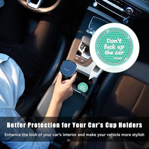 Ziciner 2 Pack Bling Car Cup Holder Coaster, 2.75 Inch Anti-Slip Auto Insert - Image 4