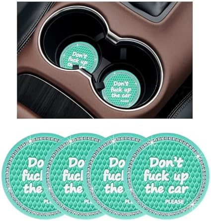 Ziciner 4 Pack Bling Car Cup Holder Coaster, 2.75 Inch Anti-Slip Auto Insert by Ziciner
