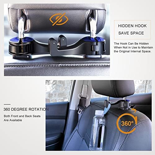 Car Headrest Hook with Phone Holder, Universal 360 Rotation Headrest Hooks - Image 5