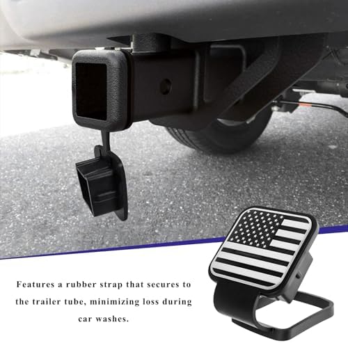 2 Inch Rubber Trailer Hitch Cover, Dustproof American Flag Hitch Cover Tube - Image 4