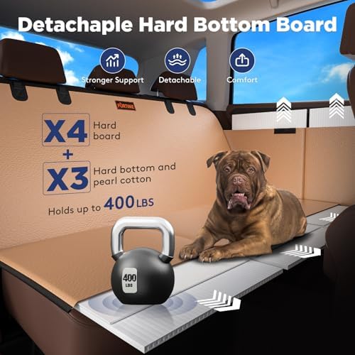 FURTIME Dog Car Seat Cover for Back Seat, PU Leather Back Seat Extender - Image 4