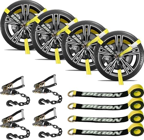 4 Pack Car Tie Down Straps for Trailers by IBITION