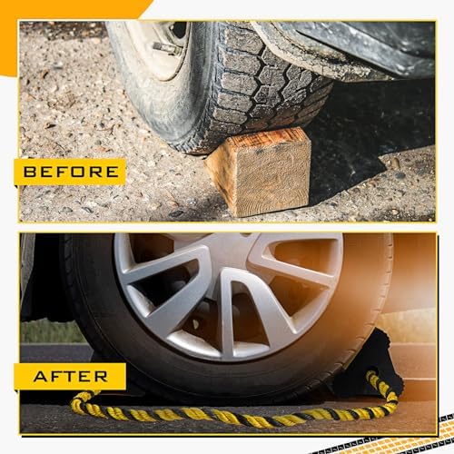 4 Pair Heavy Duty Rubber Wheel Chocks - Image 5
