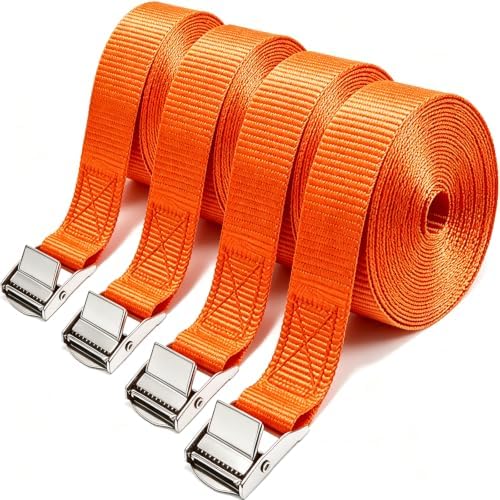 Lashing Straps with Buckles, 1 Inch × 12 Feet, Cargo Tie-Down Strap by FocusonMatchaWhiskSet