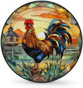 Spare Tire Cover for RV Trailer, Glass Rooster Tire Covers Universal Fit for by Unknown