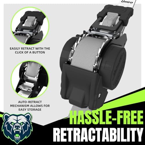 Retractable Ratchet Straps, 1 Inch x 12 Feet Heavy Duty Tie Downs, 1760lb Break - Image 6