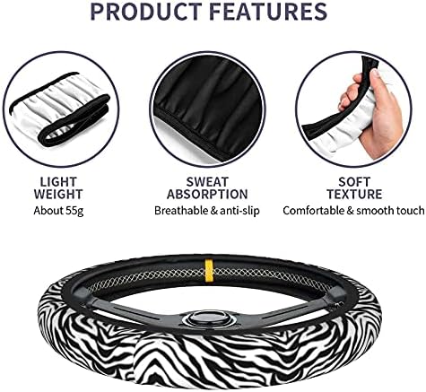 Zebra Steering Wheel Covers Non Slip Neoprene Stripe Pattern Steering Wheel - Image 6