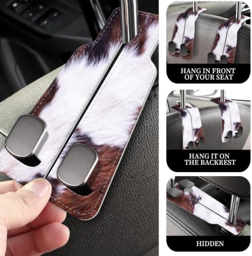 PU Leather Car Seat Hook, Storage Headrest Hanger, Cute Car Backseat Organizer - Image 2