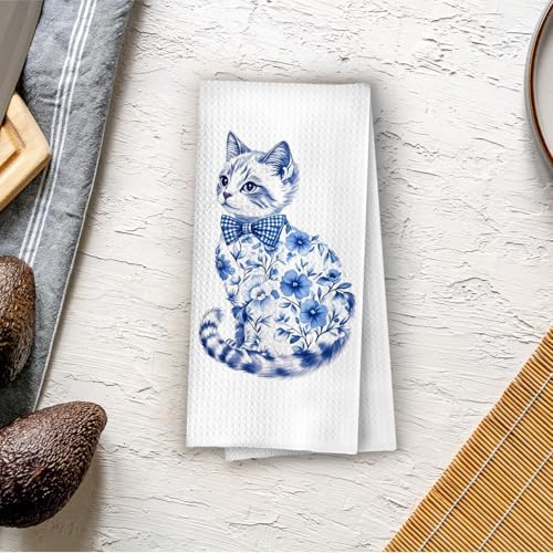 Chinoiserie Flower Cat Kitchen Decor - Image 4