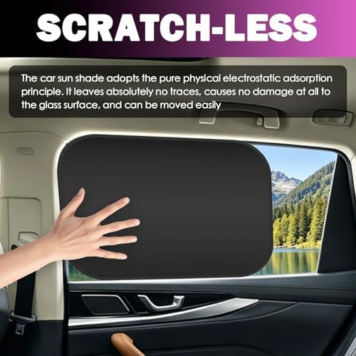 2PCS Static Cling Car Side Window Sun Shade, Radium Reflective Car Window Shades - Image 6