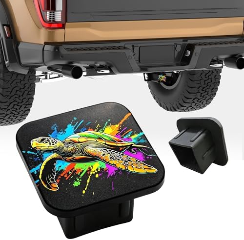 Trailer Hitch Cover Colorful Sea Turtle Square 3 Inch Receiver Tube Plug Cover - Image 4