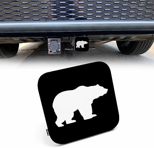 White Bear Receiver Hitch Tube Cover Cute Animal Bear Walking Car Rear Trailer by Beabes