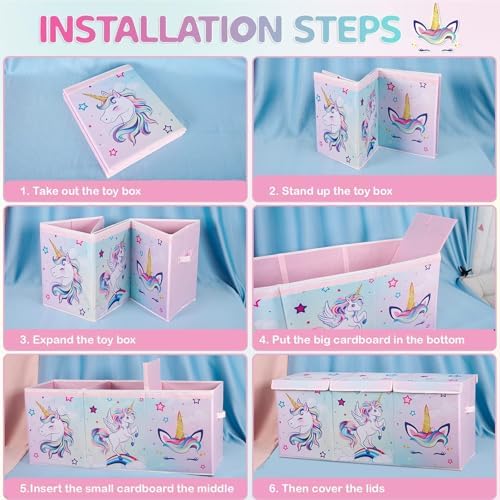 WERNNSAI Extra Large Toy Chest, Unicorn Toy Box Chest Organizer - Image 7