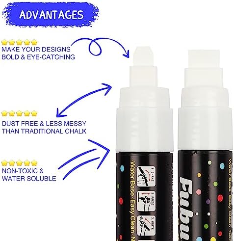 Window Chalk Markers for Cars 5 Pack Washable, Big Chalkboard Markers for Car - Image 3
