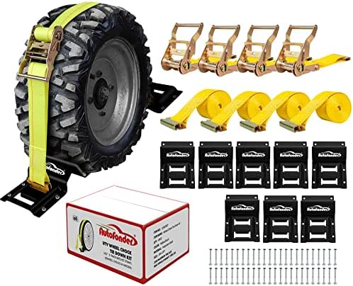 Wheel Chock Tie Down Kit Heavy Duty Trailer Tire Straps System by Autofonder
