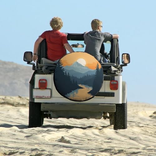 Heavy Duty Spare Tire Cover Mountain Adventure Polyester Universal Spare Wheel - Image 6