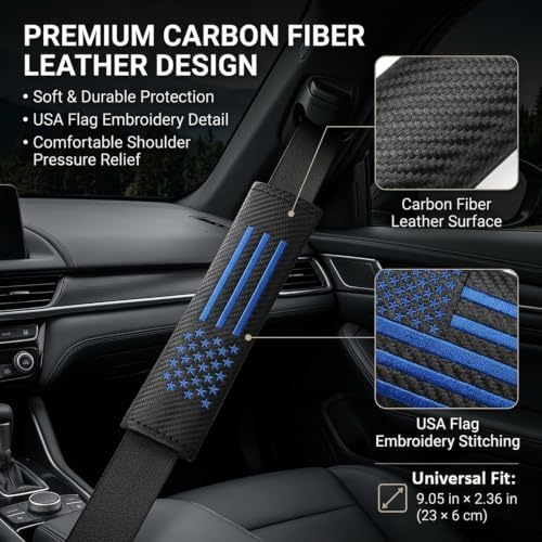 JDDRY 2PC Car Seat Belt Covers Pads, Seat Strap Pads, Royal Blue - Image 2