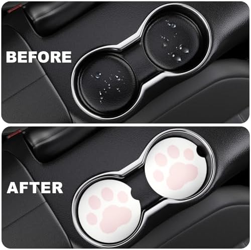 2 Pack Car Cup Holder Coaster, 2.63 inch Anti Slip Insert Absorbent Ceramic Car - Image 7