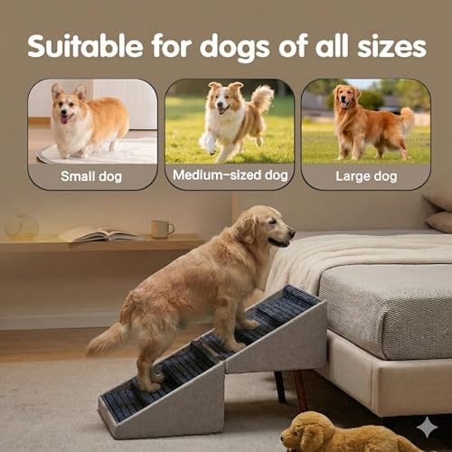XXL 2-in-1 Ottoman Dog Stairs for Large Dogs, 21.6 Inch Foldable - Image 4